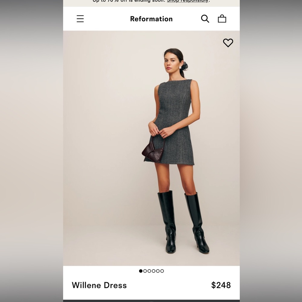 Brand new reformation authentic Wool dress